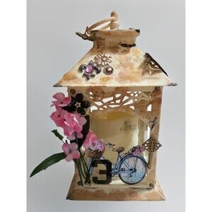 Handmade Decorative Lantern Mixed Media Art Cottagecore Decor